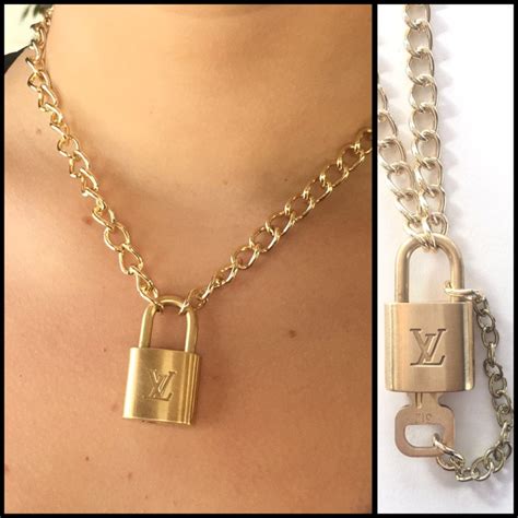 Louis Vuitton padlock necklace gold